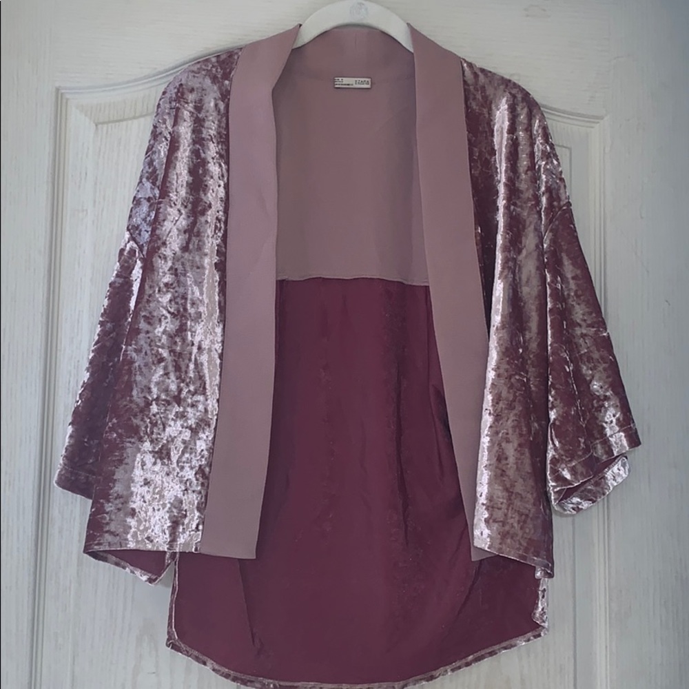 Suede rusty rose  jacket type cover up from Zara